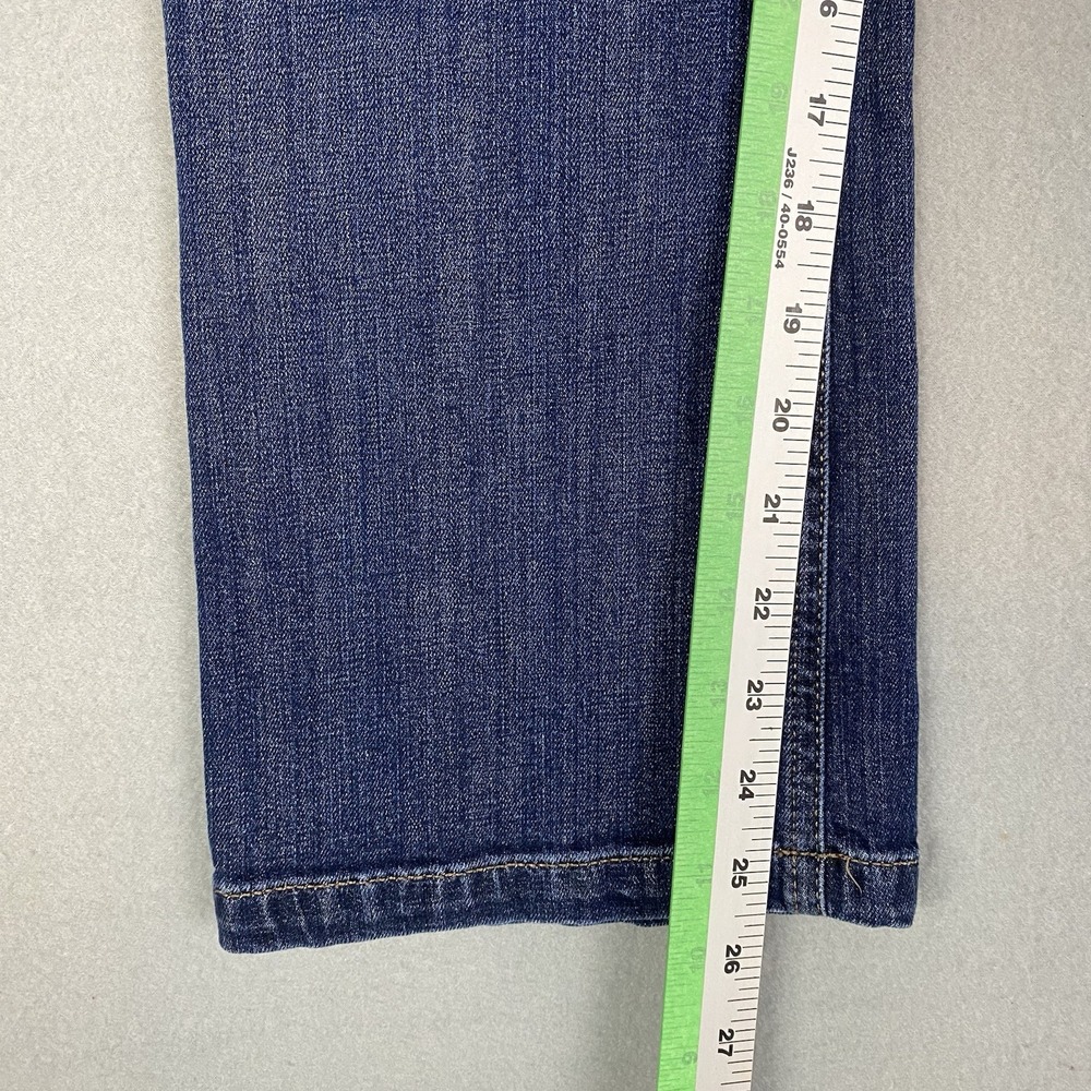 Express Bell Crop High Rise Dark Wash Flared Jeans Womens 10 Blue - Picture 8 of 8